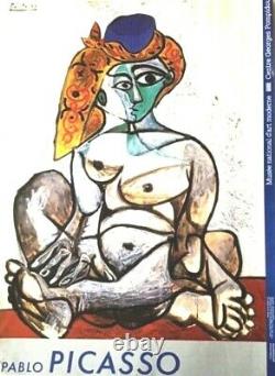 Picasso affiche originale 1984 Paris Pompidou/ Femme bonnet turc/ ART/Déco