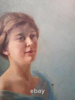 Portrait de femme Art déco par Anne-Marie Bertrand, 1927