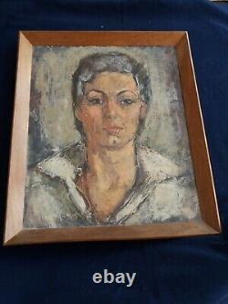 Portrait de femme art déco HST XXe siècle