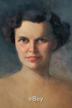 Portrait de femme, signée Eugenio FARELLO 1894/1955, daté 1951, Ecole Italienne