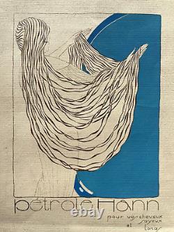 Pub PETROLE HANN Publicite ART DECO Gravure Pochoir COIFFURE Cheveux Femme 1919