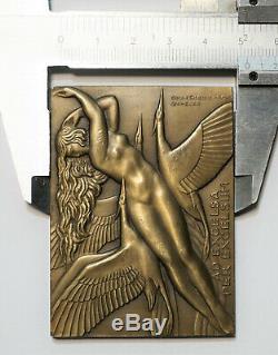 Rare Plaquette, Medaille Art Deco 1930, Armee De L'air, Par Raymond Delamarre, Femme