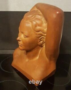 Scarpa Riccardo Terre Cuite Art Deco Buste Femme