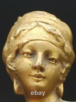 Sceau cachet en bronze signé CASSONNET représentant un buste de femme art déco