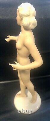 Schaubach Kunst Figurine Porcelaine Allemande Art Déco Vintage Femme Nue en TBE