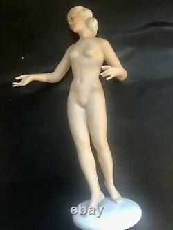 Schaubach Kunst Figurine Porcelaine Allemande Art Déco Vintage Femme Nue en TBE