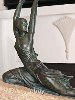 Sculpture Bronze Art Déco Femme Athlète Le Faguays Fayral Max Le Verrier