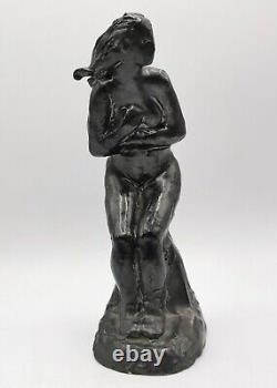 Sculpture Terre cuite Emaillée Femme Nue Signé Georges Regnault Art Déco 1930