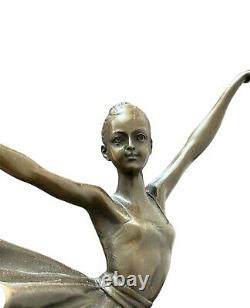 Sculpture art deco en bronze 1920/30 Crespin statue femme danseuse statuette