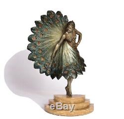 Sculpture en bronze art deco 1930 statuette femme danseuse Signée Luce