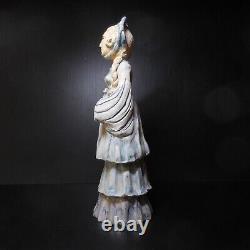 Sculpture figurine statue femme céramique barbotine art déco France N7828