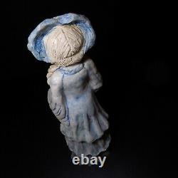 Sculpture figurine statue femme céramique barbotine art déco France N7828
