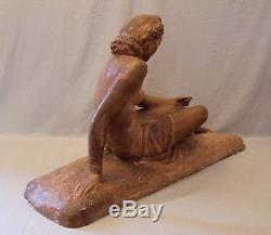 Sculpture terre cuite époque art déco femme nue
