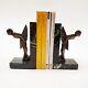 Serre-livres Sculpture Femme Danseuse Signé C. Charles Art Déco Bronze