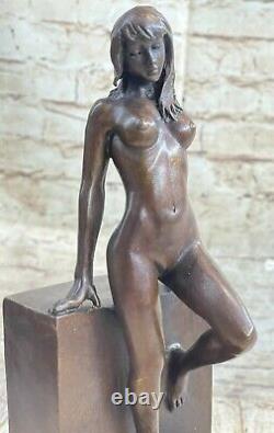 Sexy Chair Bronze Femme Dame Fille Sculpture Statue Art Déco Érotique Femme Base
