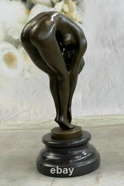 Sexy Chair Bronze Femme Dame Fille Sculpture Statue Art Déco Érotique Marbre