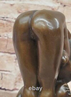 Sexy Chair Bronze Femme Dame Fille Sculpture Statue Art Déco Érotique Marbre