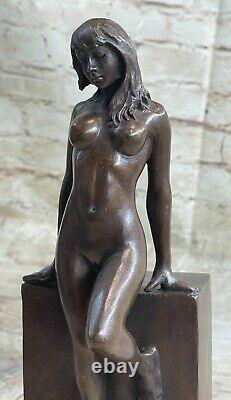 Sexy Chair Bronze Femme Dame Fille Sculpture Statue Art Déco Érotique de Base