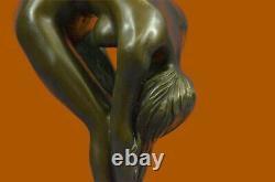 Sexy Chair Bronze Femme Fille Sculpture Statue Art Déco Érotique Marbre Solde