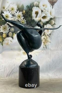 Signé Milo Abstrait Nu Femme Bronze Sculpture Figurine Moderne Art Déco