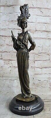 Signée Original Kassin 1920 Art Déco Style Femme Bronze Sculpture Figurine