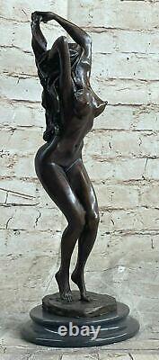 Signée Original Pasquale Delore Chair Femme Bronze Sculpture Art Déco Statue Lrg
