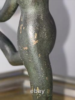 Statue Bronze Art Déco Femme Nue Danseuse Marbre