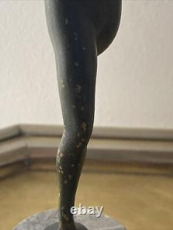 Statue Bronze Art Déco Femme Nue Danseuse Marbre