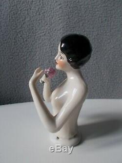 Statuette femme demi figurine art deco FASOLD & STAUCH en porcelaine half doll