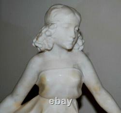 Statuette sculpture art deco femme albâtre 1930