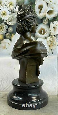 Superbe Buste Jeune Femme Par Villanis Art Déco Fonte Bronze Sculpture Statue