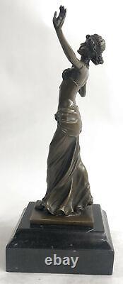 Superbe Style Vintage Femme Art Déco Bronze Métal Statue Sculpture Fonte Affaire