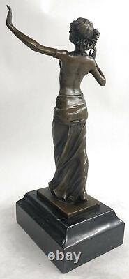 Superbe Style Vintage Femme Art Déco Bronze Métal Statue Sculpture Fonte Affaire