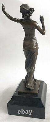 Superbe Style Vintage Femme Art Déco Bronze Métal Statue Sculpture Fonte Affaire