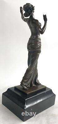 Superbe Style Vintage Femme Art Déco Bronze Métal Statue Sculpture Fonte Affaire