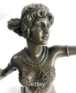 Superbe Style Vintage Femme Art Déco Bronze Métal Statue Sculpture Fonte Affaire