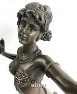 Superbe Style Vintage Femme Art Déco Bronze Métal Statue Sculpture Fonte Affaire