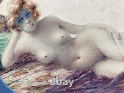 Tres belle peinture Aquarelle Femme erotique Art Deco jacques Debut 1930 art