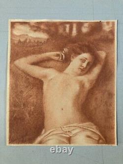 Tres belle peinture dessin sanguine Femme erotique Art Deco 1926 a identifier