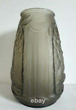 VERLYS (1925-1946) vase en verre décor femmes nues 1930 Art Déco