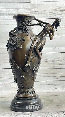 Vase Figurine Femme Sexy Fille Art Déco Style Nouveau Bronze'Lost' Cire