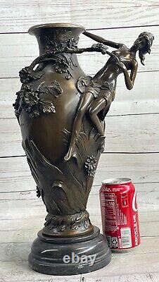 Vase Figurine Femme Sexy Fille Art Déco Style Nouveau Bronze'Lost' Cire