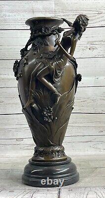 Vase Figurine Femme Sexy Fille Art Déco Style Nouveau Bronze'Lost' Cire