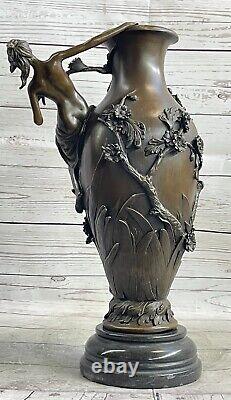 Vase Figurine Femme Sexy Fille Art Déco Style Nouveau Bronze'Lost' Cire