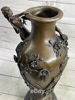 Vase Figurine Femme Sexy Fille Art Déco Style Nouveau Bronze'Lost' Cire