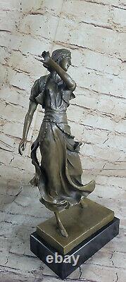 Vintage Art Déco 100% Solide Bronze Art Travail Femme Danseuse Sculpture