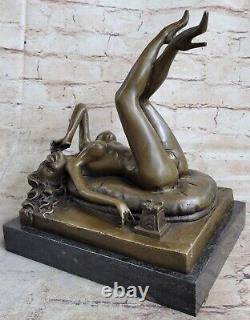 Vintage Style Preiss Allemand Art Déco Érotique Nu Femme Ancien Bronze Statue