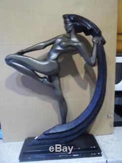 Vintage naked nude naiade woman statue Statue femme nue Art deco