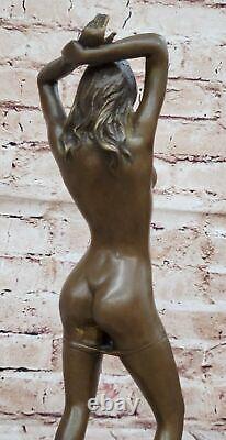 Western Classique Nue Fille Art Déco Sculpture Bronze Marbre Chair Femme Statue